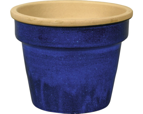 Blauer Blumentopf aus Terrakotta
