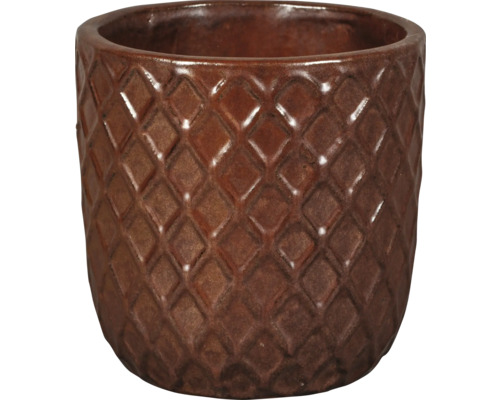 Blumentopf aus Keramik mit Rautenmuster