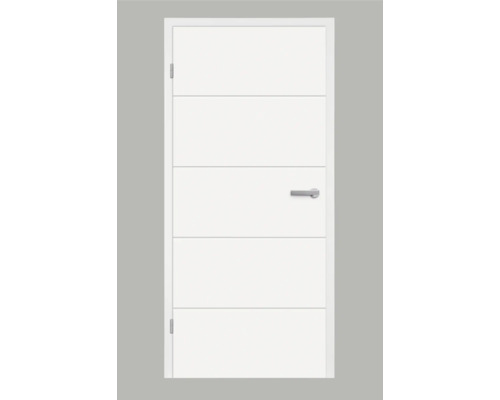 Porte intérieure Pertura Perla 05 laque blanche (semblable à RAL 9010) 86 x 198.5 cm gauche sans perçage pour serrure