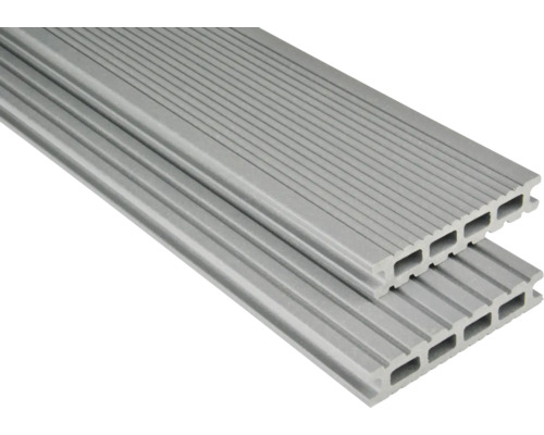 Échantillon lame de terrasse Konsta en bois composite Futura alvéolé mat 26x145 mm (au mètre à partir de 1000 mm jusqu'à 6000 mm max.) gris