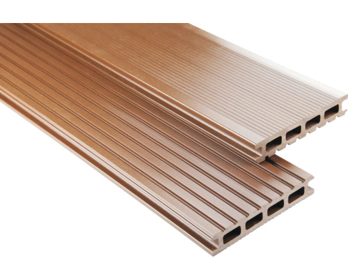 Échantillon lame de terrasse Konsta en bois composite Primera alvéolé lisse 26x145 mm (au mètre à partir de 1000 mm jusqu'à 6000 mm max.) marron