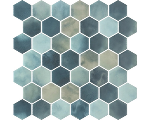 Mosaïque pour piscine Hex XL Cotto Yadel 28,6x28,4cm Mosaïque hexagonale en verre