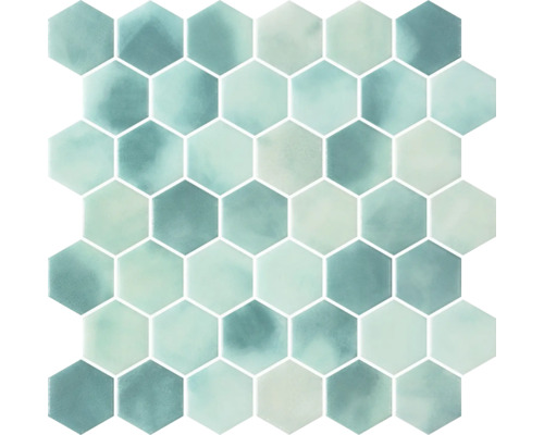 Mosaïque de piscine Hex XL Cotto Carel 28,6x28,4cm Mosaïque hexagonale pour mur et sol