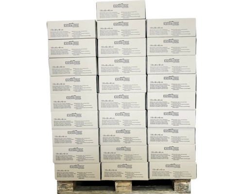 Stapel von Kartons der Marke Kaiserthal auf einer Palette.