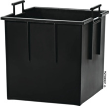 Bac à fleurs noir en plastique avec poignées