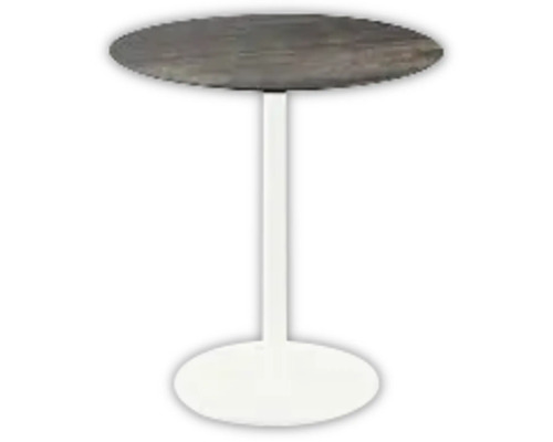 Terrassentisch Urban Riverwashed Wood rund Edelstahl, HPL Ø70 cm weiß