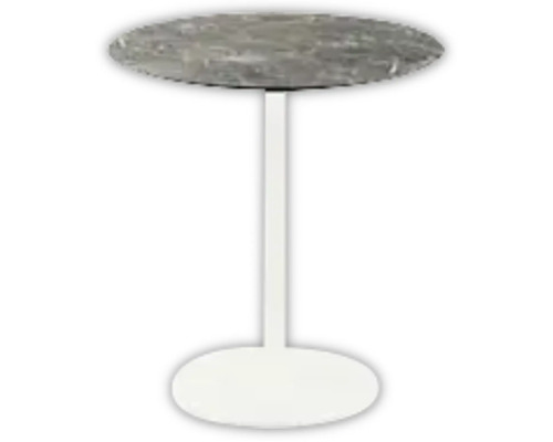 Terrassentisch Urban Galaxy Marble rund Edelstahl, HPL Ø 70 cm weiß