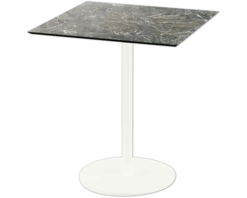 Terrassentisch Urban Galaxy Marble eckig Edelstahl, HPL 70×70×73,2 cm weiß