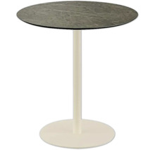 Runder Bartisch mit Steinfurnier-Tischplatte