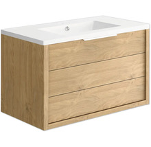 Waschtischunterschrank mit drei Schubladen und Waschbecken