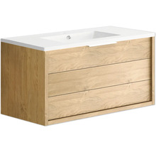 Waschtischunterschrank mit drei Schubladen und Aufsatzwaschbecken