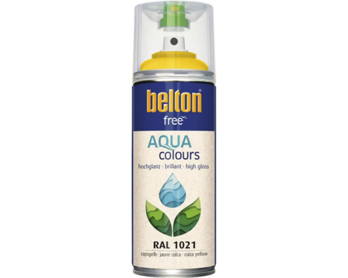 Peinture en bombe aérosol Belton Free PU Ral 1021 jaune colza brillante 400 ml