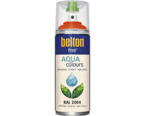 Peinture en bombe aérosol Belton Free PU Ral 2004 orangé pur brillante 400 ml