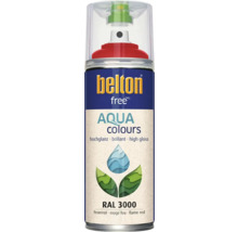 Peinture en bombe aérosol Belton Free PU Ral 3000 rouge feu brillante 400 ml