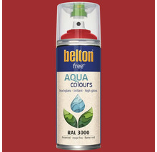 Peinture en bombe aérosol Belton Free PU Ral 3000 rouge feu brillante 400 ml