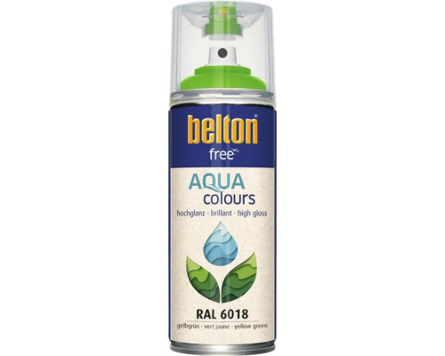 Peinture en bombe aérosol Belton Free PU Ral 6018 jaune vert brillant 400 ml