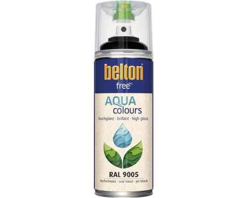 Peinture aérosol Belton Free Aqua Colours RAL 9005 noir foncé