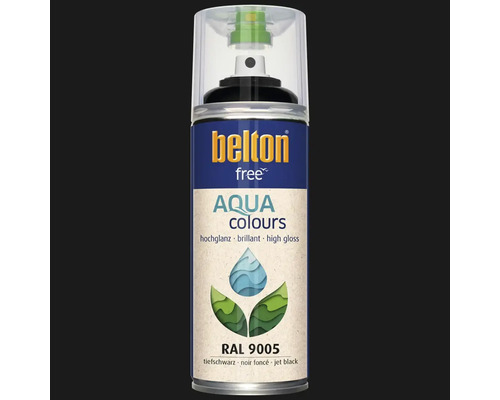 Belton Free Aqua Colors peinture aérosol, noir foncé RAL 9005