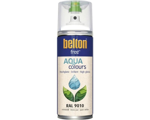 Belton Free Aqua Colours peinture aérosol blanc pur RAL 9010