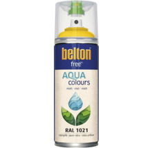 Peinture en bombe aérosol Belton Free PU Ral 1021 jaune colza mate 400 ml