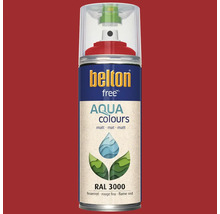 Peinture en bombe aérosol Belton Free PU RAL 3000 rouge feu mate 400 ml