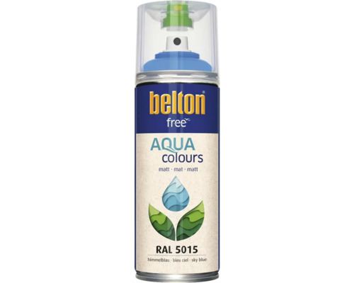 Peinture en bombe aérosol Belton Free PU Ral 5015 bleu ciel mate 400 ml