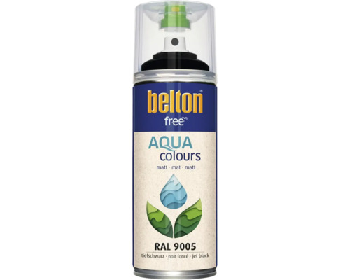 Belton Free Aqua Colours peinture aérosol RAL 9005 noir foncé