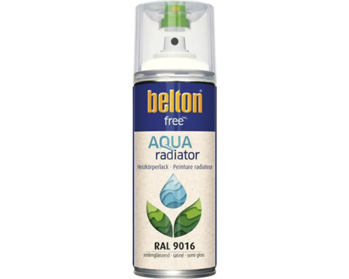 Peinture en bombe aérosol Belton Free PU Ral 9016 blanc signalisation brillant 400 ml