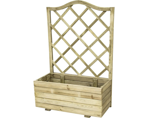 Jardinière avec treillis pour plantes Siena Garden Ella 40 x 80 x 120 cm bois naturel Jardinière en bois avec treillis pour le jardin