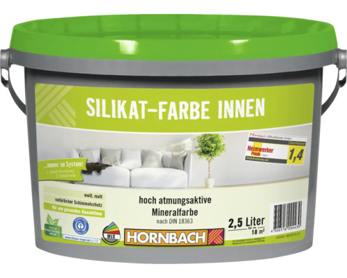 Peinture silicate d'intérieur HORNBACH sans conservateur blanc 2,5 l