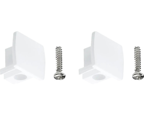 Embout Paulmann URail 13x21 mm blanc signalisation 2 pièces Deux connecteurs de meubles blancs avec vis