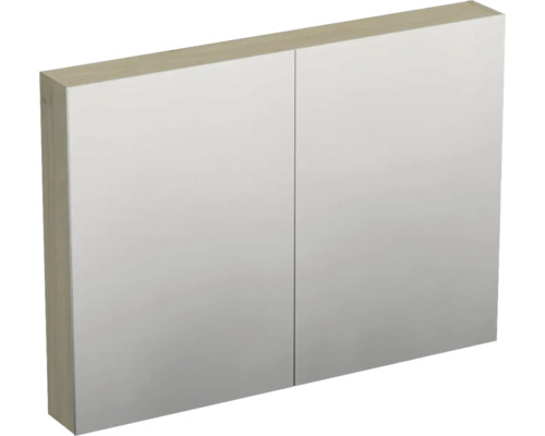 Armoire de toilette Jungborn TRENTA 100 x 14,4 x 72 cm Kendal chêne 3 portes IP 44 Armoire de toilette à deux portes pour le rangement de la salle de bain