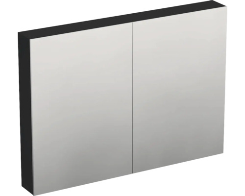 Jungborn Spiegelschrank TRENTA 100 x 14,4 x 72 cm schwarz zu U129 matt 3-türig IP 44