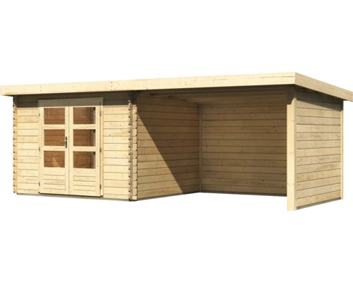 Holzgartenhaus mit Doppeltür und Vordach