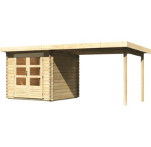 Blockbohlenhaus Karibu Noorvik 2 mit Schleppdach 3 m 554 x 273 cm natur