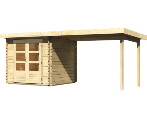 Holzgartenhaus mit Anbau