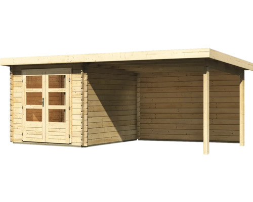 Holzgartenhaus mit Doppeltür und Vordach