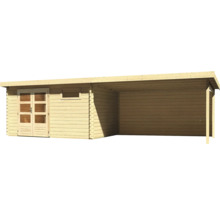 Gartenhaus Karibu Noorvik 8 mit Schleppdach 4 m, Rückwand 804 x 333 cm natur