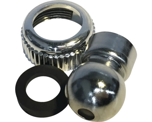 Verschraubungssatz für Sanitärarmaturen mit Dichtungsring und Kugelgelenk