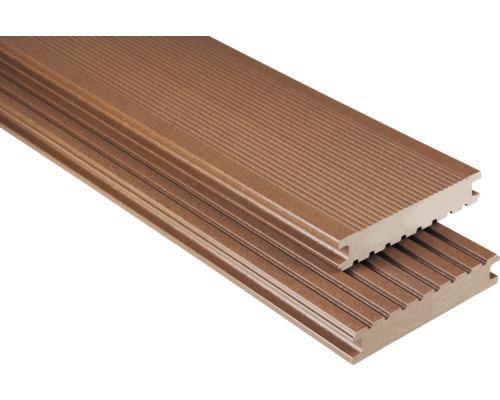 Échantillon lame de terrasse Konsta en bois composite Masivo profilé plein mat 26x145 mm (au mètre à partir de 1000 mm jusqu'à 6000 mm max.) marron
