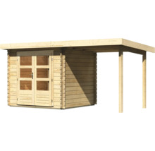 Blockbohlenhaus Karibu Noorvik 2 mit Schleppdach 2 m 454 x 273 cm natur