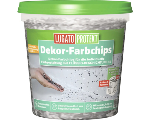 Pastilles de couleur Lugato Protekt Dekor Farbchips noir-blanc 600 g Lugato Protekt Chips de couleur décoratifs pour une conception couleur individuelle
