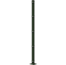 Poteau d'angle 60x60/1680 mm avec plaque d'assise pour clôture hauteur 163 cm RAL 6005 vert mousse