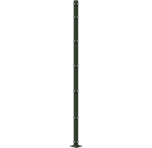 Poteau d'angle 60x60/2280 mm avec plaque d'assise pour clôture hauteur 223 cm RAL 6005 vert mousse