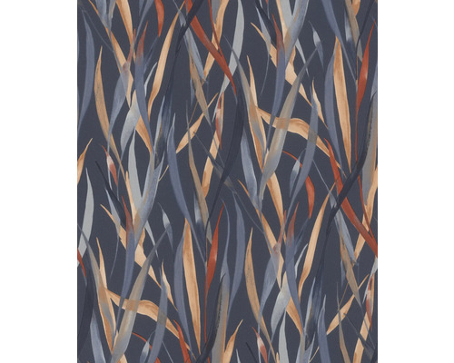Papier peint intissé 330236 Paraiso feuilles bleu Papier peint avec motif d''herbe