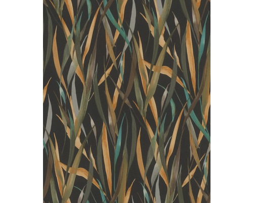 Papier peint intissé 330250 Paraiso feuilles noir Papier peint motif herbes