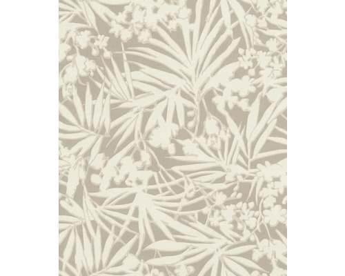 Papier peint intissé 330311 Paraiso feuilles beige Papier peint à motif floral et feuilles de palmier