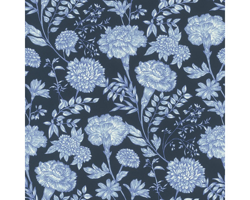 Papier peint intissé 865004 Symphony fleurs bleu Papier peint à motif floral avec des œillets