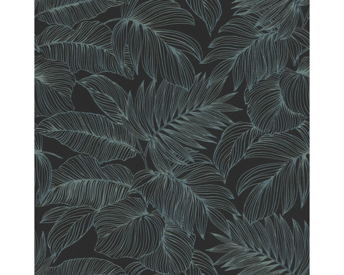 Vliestapete 865158 Symphony Pflanzen schwarz Tapete mit einem Blätterdesign