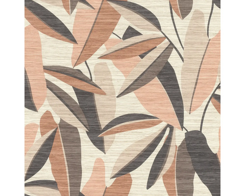 Papier peint intissé 866353 Symphony feuilles orange Panneau décoratif avec motif de feuilles
